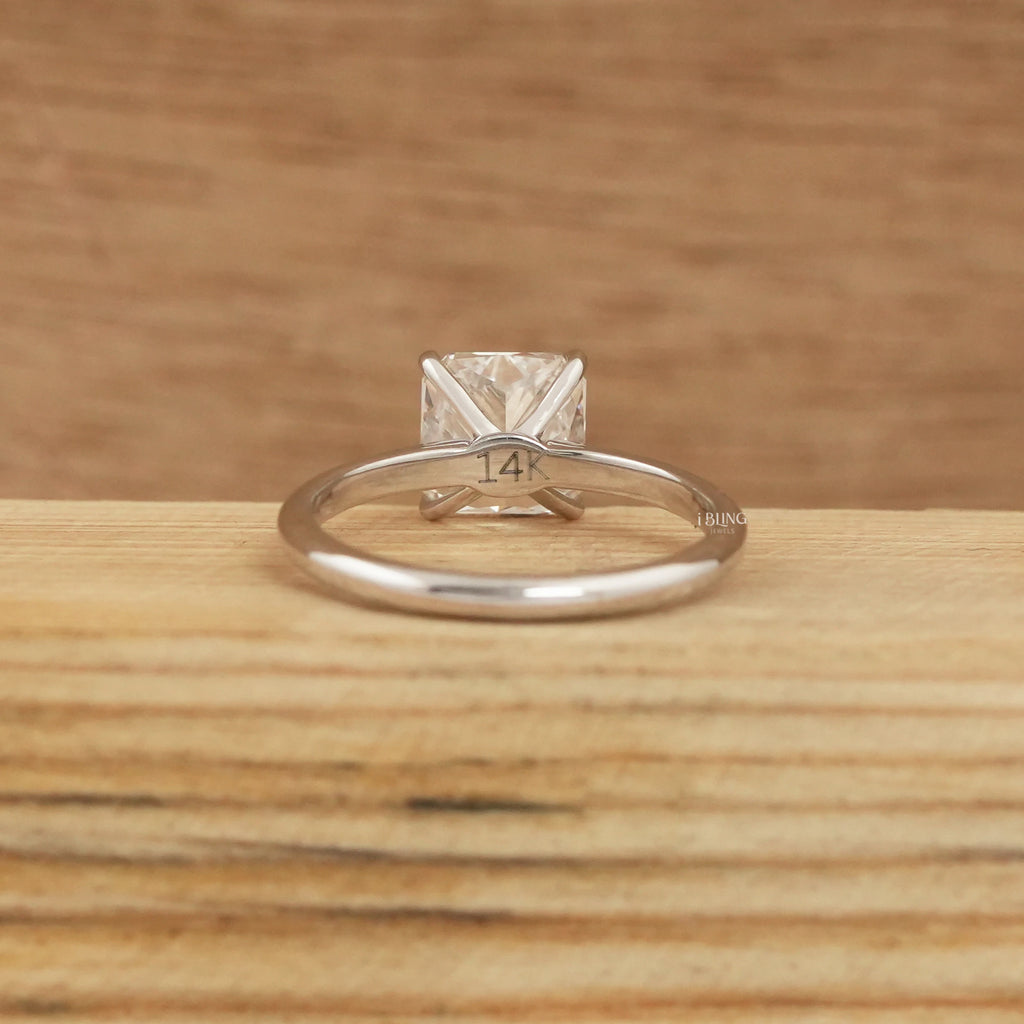 Square Radiant Lab Diamond Solitaire Engagement Ring