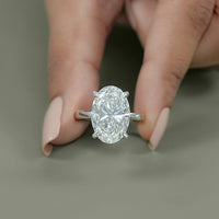 Oval Cut Solitaire Hidden Halo Engagement Ring