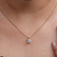 Round Cut Lab Grown Diamond Solitaire Necklace
