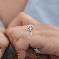 Cushion Cut Lab Diamond Solitaire Engagement Ring