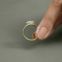 Pear Lab Grown Diamond Curved Solitaire Ring