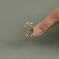 Pear Cut Lab Grown Diamond Curved Solitaire Ring