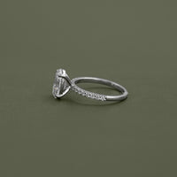 Oval Cut Lab Diamond Solitaire Accent Ring