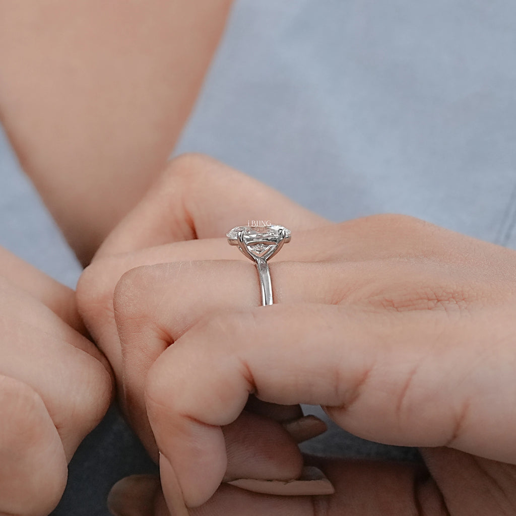 Oval Lab Diamond Solitaire Engagement Ring