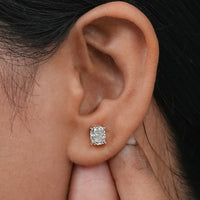Elongated Cushion Lab Diamond Solitaire Stud Earrings