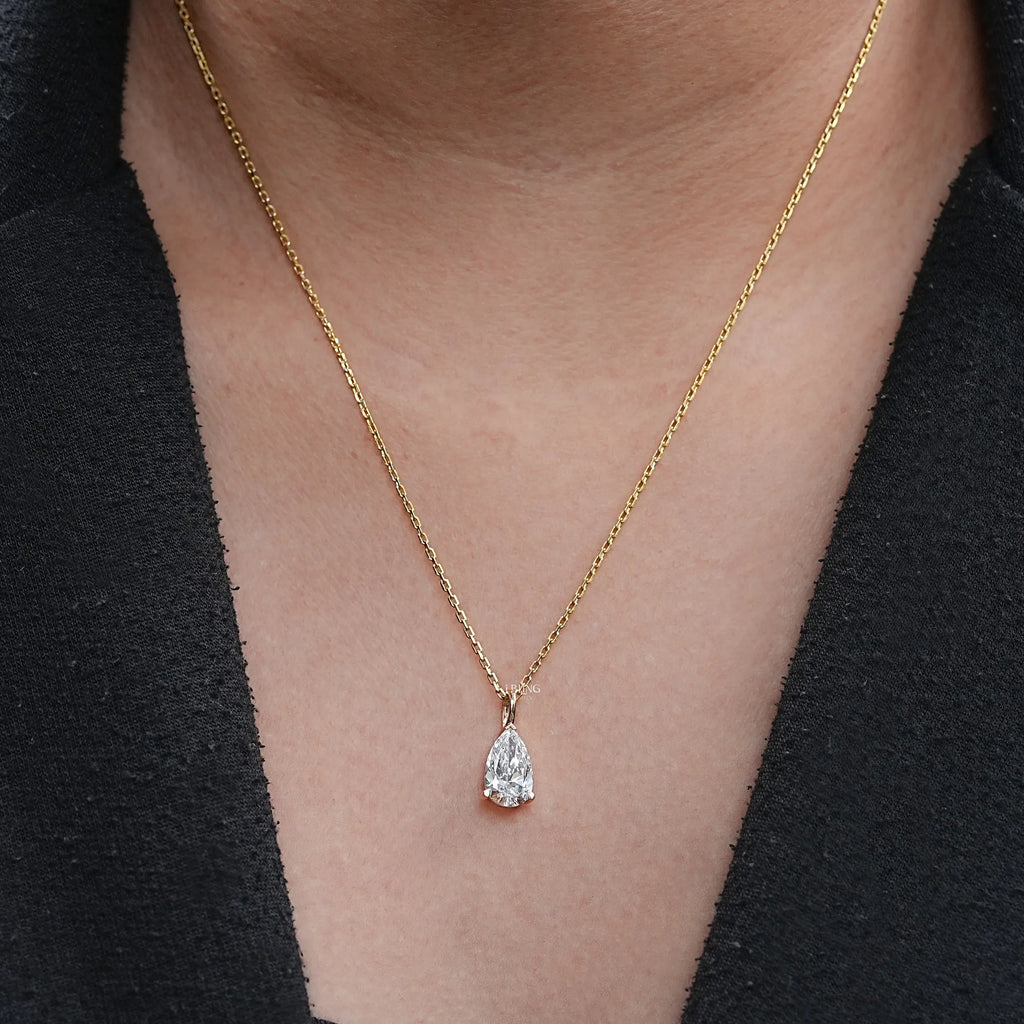 Pear Lab Diamond Solitaire Pendant