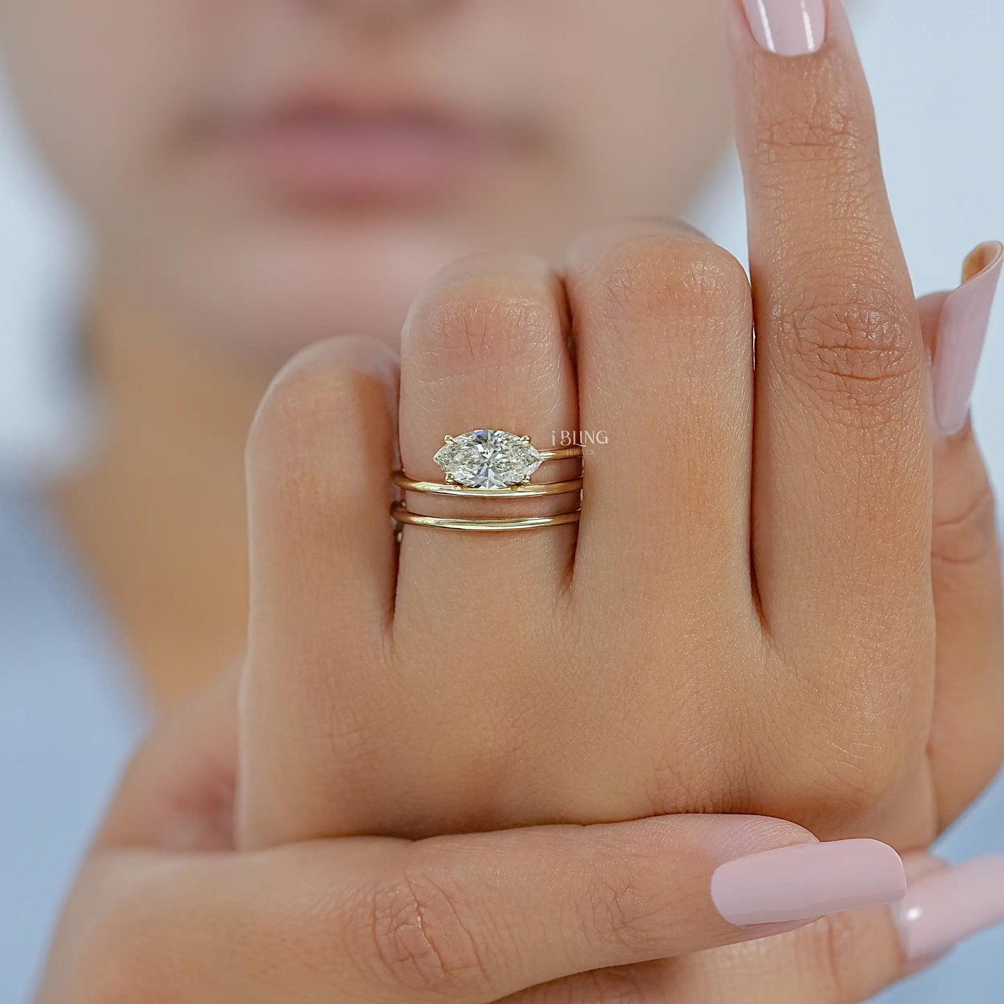 Marquise Cut Diamond Spiral Ring