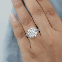 Round Cut Split Shank Accent Diamond Ring