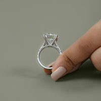 Round Cut Split Shank Accent Diamond Ring