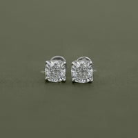 Square Cushion Lab Diamond Stud Earrings