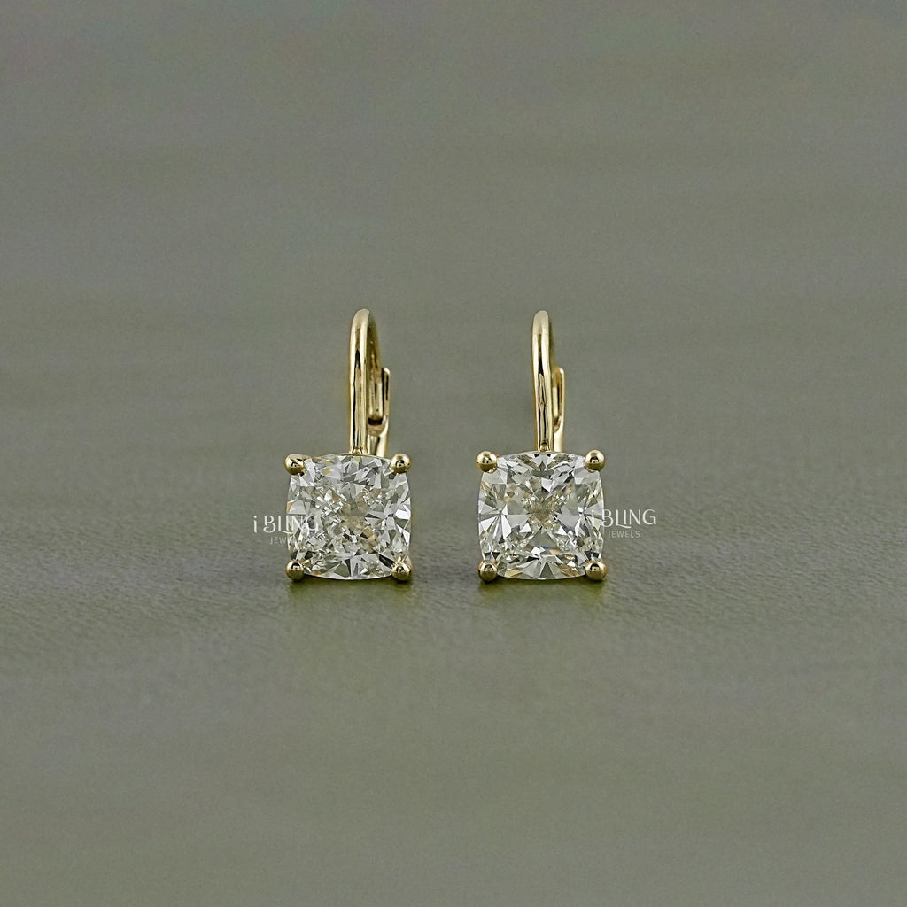 Square Cushion Lab Diamond Hoop Earrings