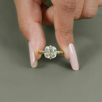 Square Old Mine Cushion Cut Solitaire Ring