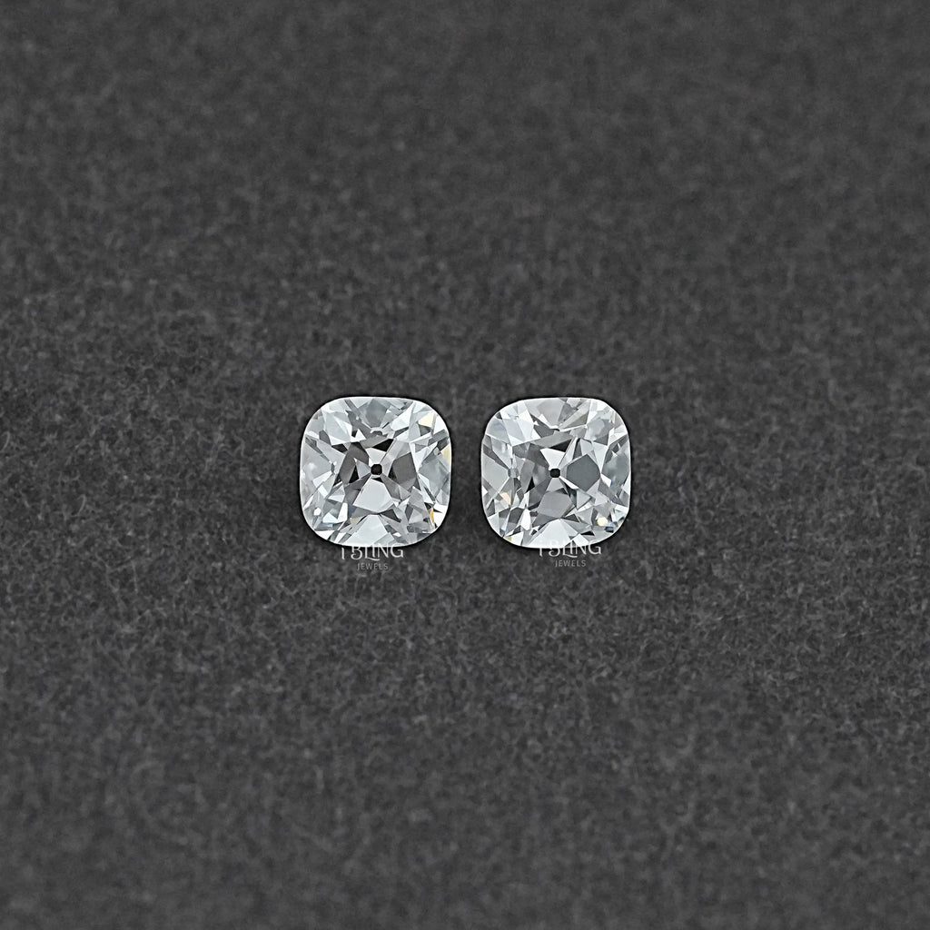 Old Mine Square Cushion CVD Diamond Matching Pair