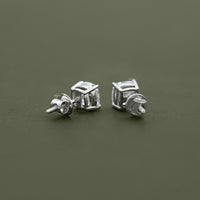 Square Cushion Lab Diamond Stud Earrings