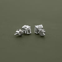 Square Cushion Lab Diamond Stud Earrings