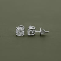 Square Cushion Lab Diamond Stud Earrings