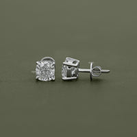 Square Cushion Lab Diamond Stud Earrings