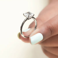 Square Radiant Lab Diamond Solitaire Engagement Ring