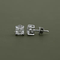 Square Old Mine Cushion Lab Diamond Stud Earrings