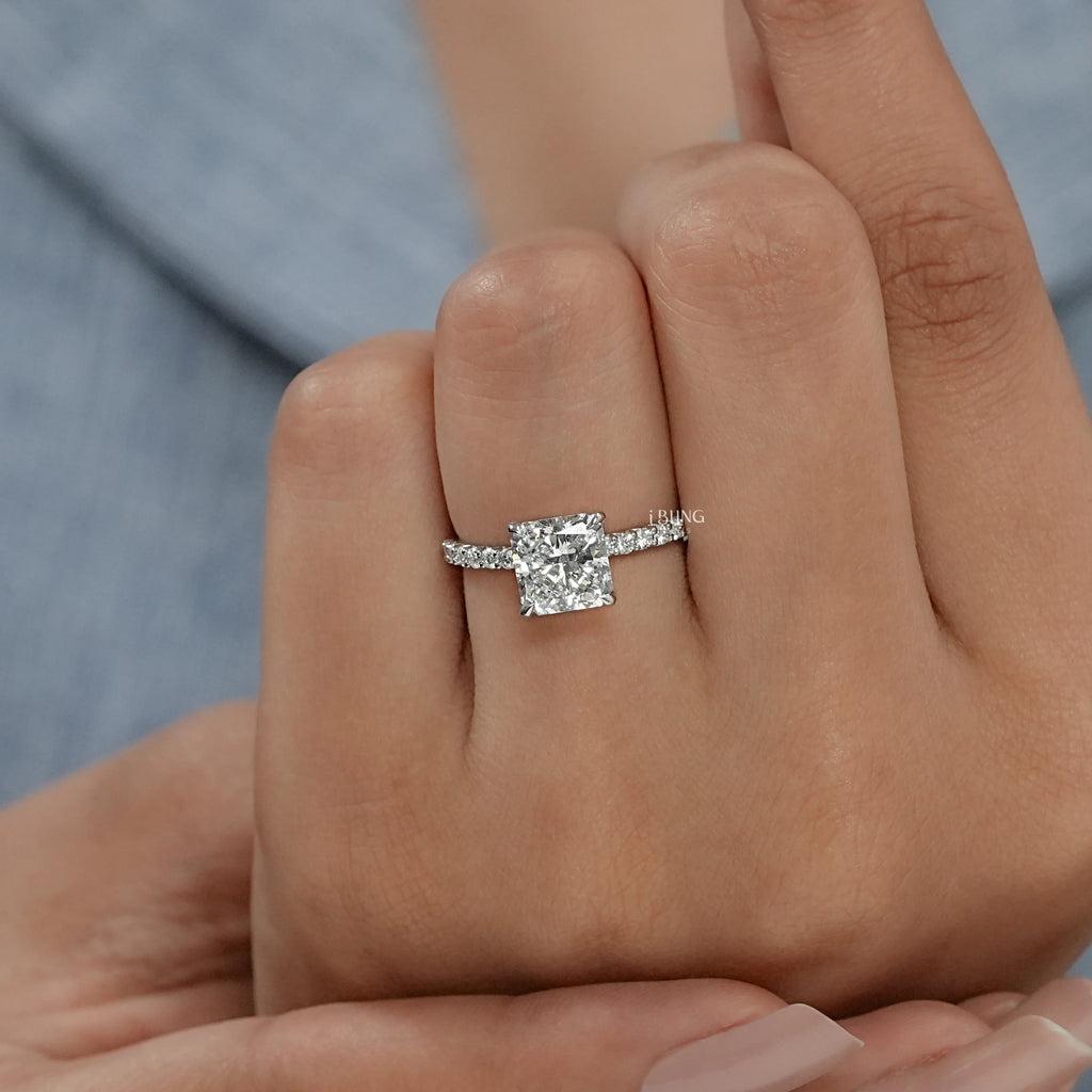 Square Radiant Lab Diamond Engagement Ring