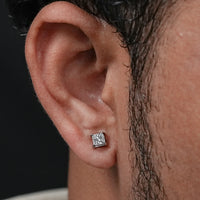 Princess Cut Lab Grown Diamond Stud Earring