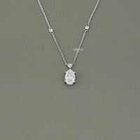Oval Cut Lab Diamond Station Necklace