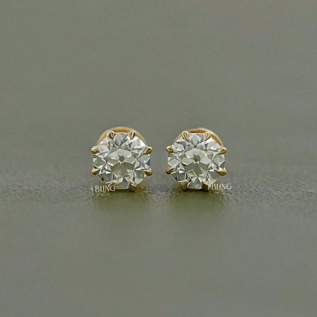 Round Cut Lab Diamond Stud Earrings