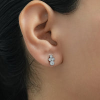 Round Cut Lab Grown Diamond Bezel Set Stud Earrings