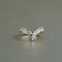 Tapered Baguette Diamond Channel Set V Shape Wedding Band