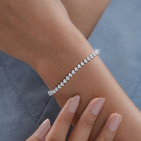 Heart Cut Lab Diamond Bridal Tennis Bracelet