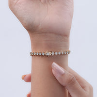 Round Cut Lab Diamond Bezel Set Tennis Bracelet