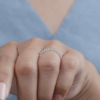 Three Row Round Lab Diamond Wedding Band