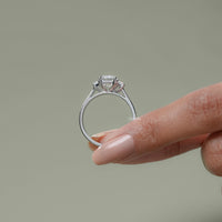 Emerald Cut Three Stone Engagement Ring