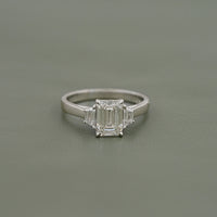 Emerald Cut Three Stone Engagement Ring