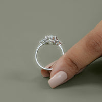Three Stone Oval Diamond Engagement Ring