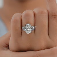 Oval Lab Grown Diamond Three Stone Ring