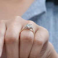 Three Stone Emerald Cut Engagement Ring