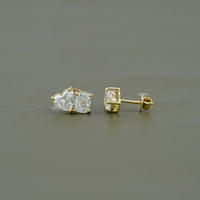 Cushion And Heart Cut Diamond Toi Et Moi Stud Earring