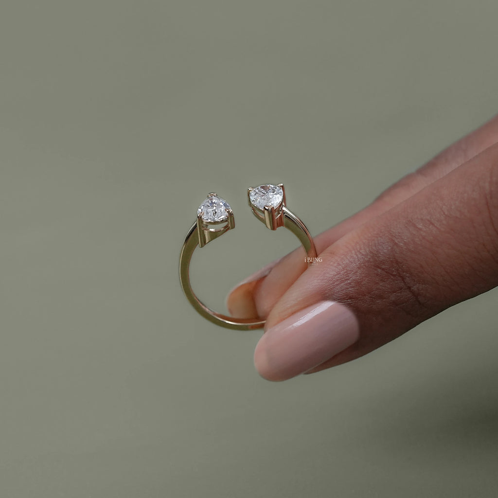 Two Stone Pear Diamond Toi Et Moi Engagement Ring