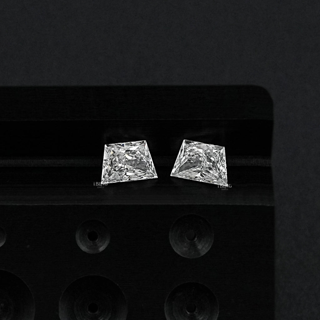 Brilliant Trapezoid Cut Lab Diamond Matching Pair