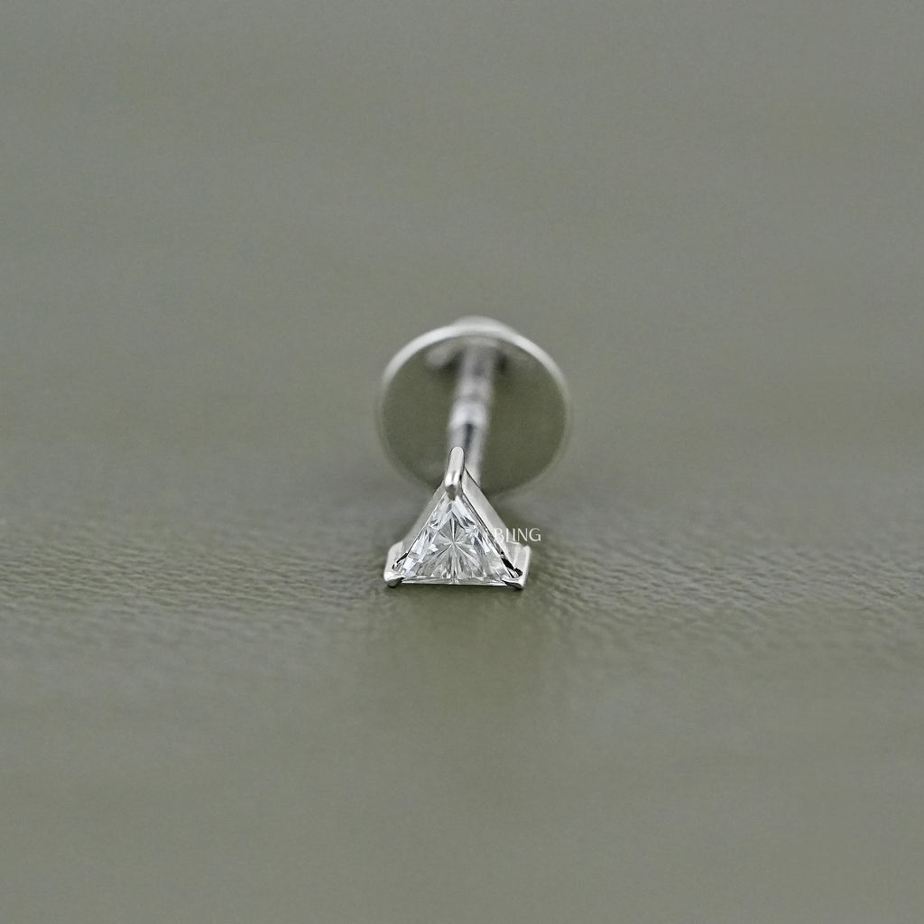 Triangle Cut Lab Diamond Men's Stud