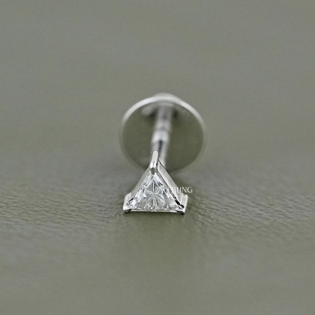 Triangle Cut Lab Diamond Men's Stud