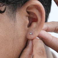 Triangle Cut Lab Diamond Men's Stud