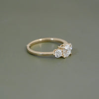 Three Stone OEC Round Cut Lab Diamond Engagement Ring