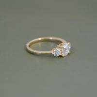 Three Stone OEC Round Cut Lab Diamond Engagement Ring