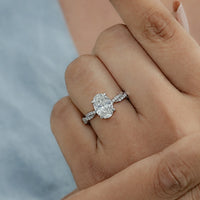 Twisted Accent Oval Cut Engagement Ring