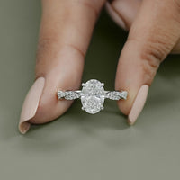 Twisted Accent Oval Cut Engagement Ring