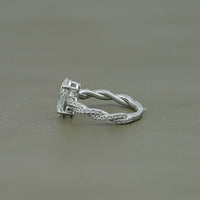 Twisted Accent Oval Cut Engagement Ring