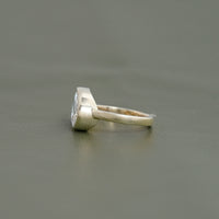 Two Pear Lab Diamond Bezel Set Wedding Ring