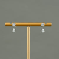 Pear Cut Lab Diamond Dangle Drop Earrings